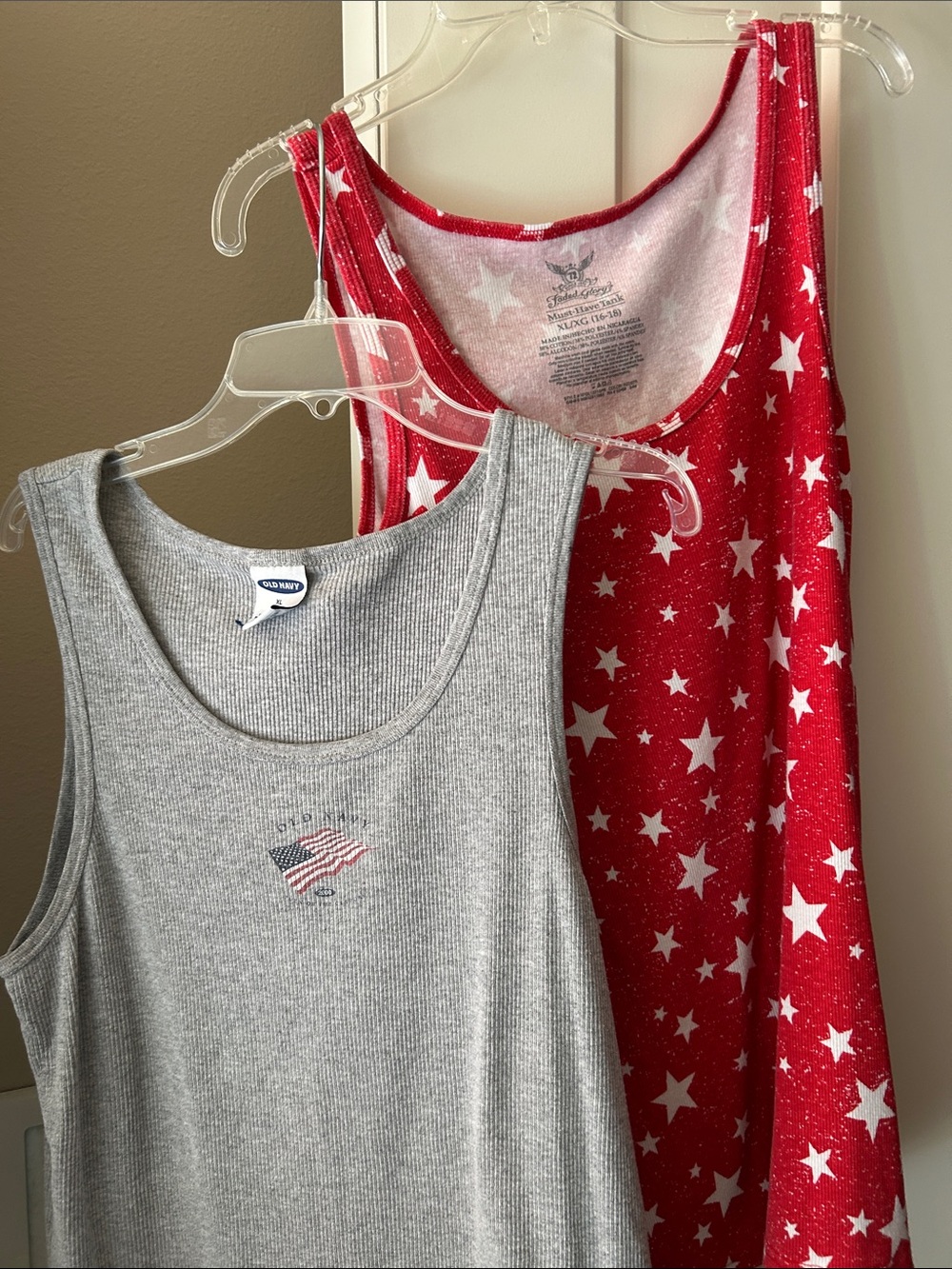 Bundle of two patriotic women’s tanks tops size XL